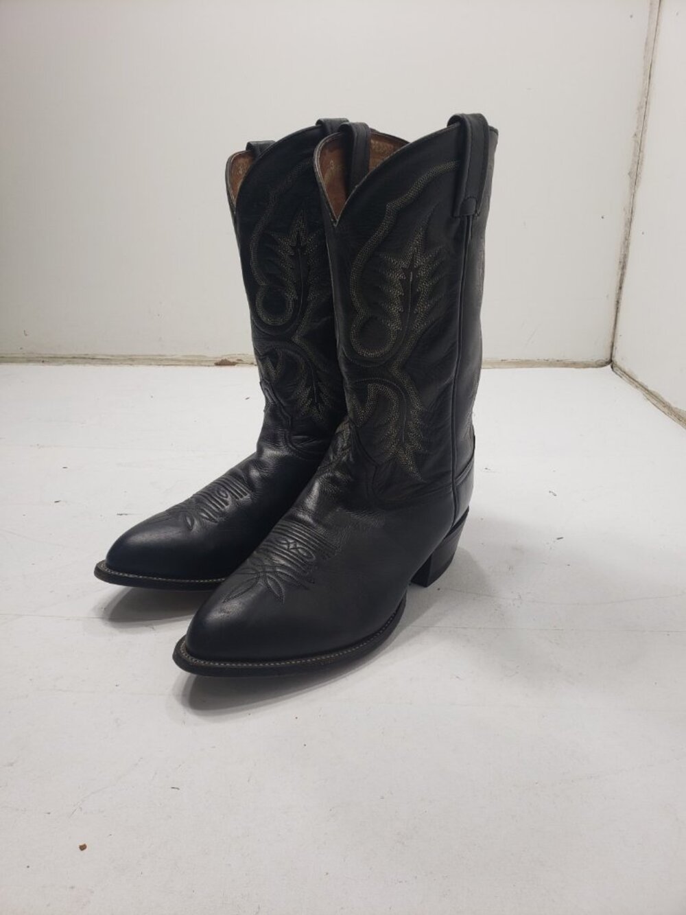 Tony Lama El Paso Black Leather Pointed Western Boots CZ4000 Men's Size 11EE